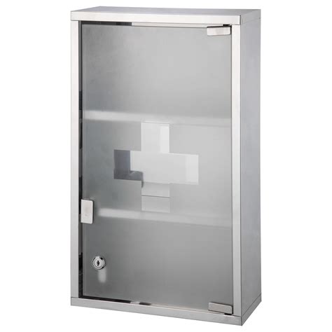 stainless steel locking medicine cabinet glass|Ebern Designs Wall Mounted Medicine Cabinet, Locking Wall.